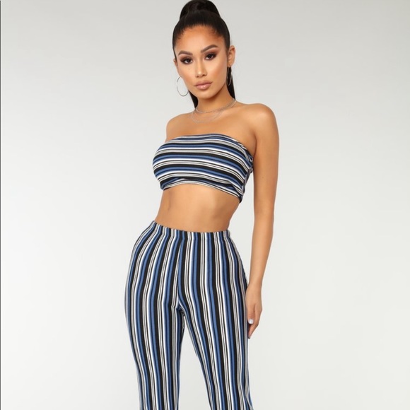 Fashion Nova Other - fashion nova two piece set blue black and white